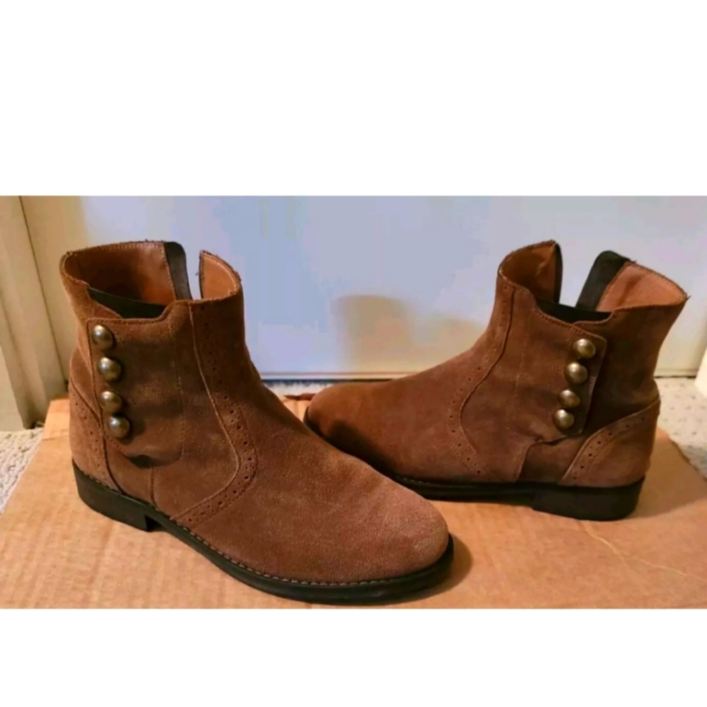 Mos Mosh Boots Suede Chelsea Ankle Brown/Camel size 37/6.5 Womens
